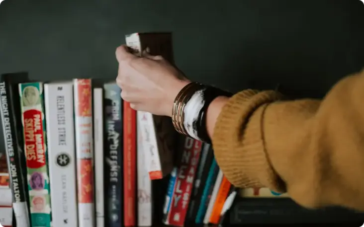 A shelf full of books